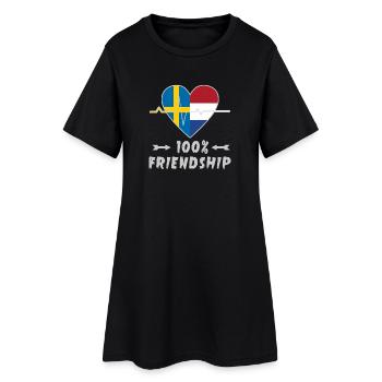 100 % amitié entre la Suède et les Pays-Bas - Robe T-shirt Femme - noir - Devant