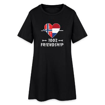 100 % amitié entre la Norvège et les Pays-Bas - Robe T-shirt Femme - noir - Devant