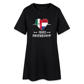 Mexico and Netherlands 100% friendship - Women’s T-Shirt Dress - black - Front