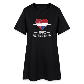 Lettland und Niederlande 100% Freundschaft - Frauen T-Shirt-Kleid - Schwarz - Vorne