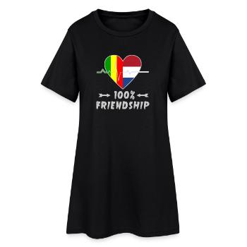 Mali und Niederlande 100% Freundschaft - Frauen T-Shirt-Kleid - Schwarz - Vorne