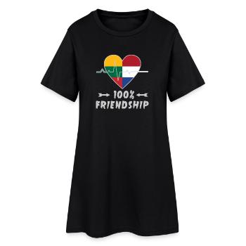 Lithuania and the Netherlands 100% friendship - Women’s T-Shirt Dress - black - Front