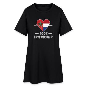 100 % amitié entre le Maroc et les Pays-Bas - Robe T-shirt Femme - noir - Devant