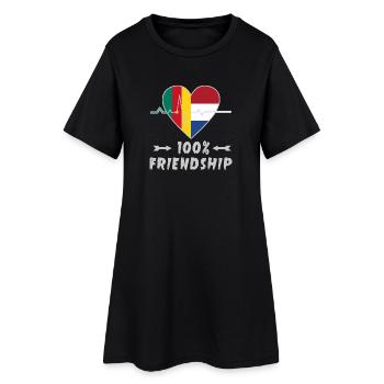 100 % amitié entre le Cameroun et les Pays-Bas - Robe T-shirt Femme - noir - Devant