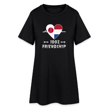 Le Japon et les Pays-Bas, une amitié à 100 % - Robe T-shirt Femme - noir - Devant