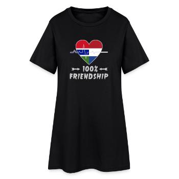 100 % amitié entre la Gambie et les Pays-Bas - Robe T-shirt Femme - noir - Devant