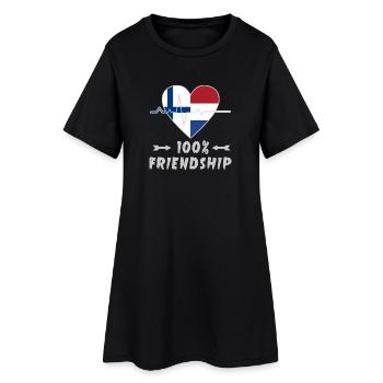 La Finlande et les Pays-Bas : amitié à 100 % - Robe T-shirt Femme - noir - Devant
