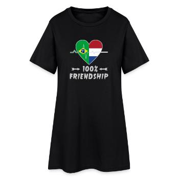 100 % amitié entre le Brésil et les Pays-Bas - Robe T-shirt Femme - noir - Devant