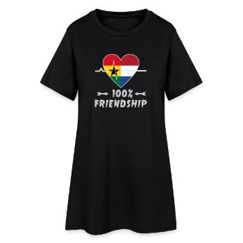 100 % amitié entre le Ghana et les Pays-Bas - Robe T-shirt Femme - noir - Devant