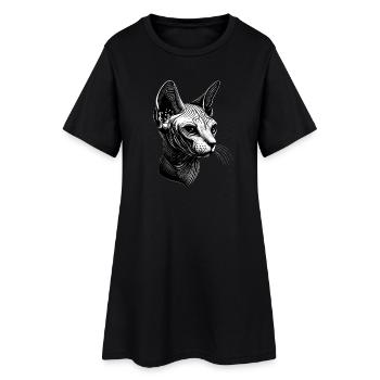 Chat Sphynx Chat Sphynx Chat Canadien Mignon Sphinx - Robe T-shirt Femme - noir - Devant