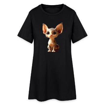 Chat Sphynx Chat Sphynx Chat Canadien Mignon Sphinx - Robe T-shirt Femme - noir - Devant