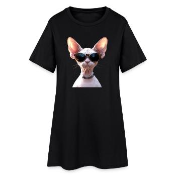 Chat Sphynx Chat Sphynx Chat Canadien Mignon Sphinx - Robe T-shirt Femme - noir - Devant