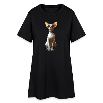 Chat Sphynx Chat Sphynx Chat Canadien Mignon Sphinx - Robe T-shirt Femme - noir - Devant