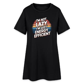 Illustration énergique anti-paresse - Robe T-shirt Femme - noir - Devant