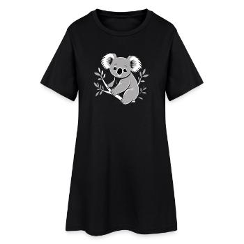 Koala - Robe T-shirt Femme - noir - Devant