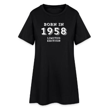 1958, date de naissance, année de naissance - Robe T-shirt Femme - noir - Devant
