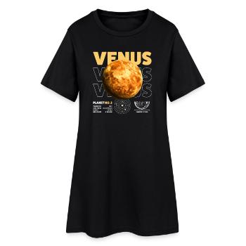 Détails de Vénus - Robe T-shirt Femme - noir - Devant