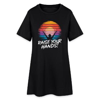 Sunset Silhouette with Inspirational Message - Women’s T-Shirt Dress - black - Front