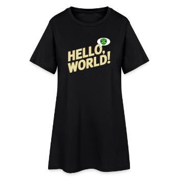 Alien ludique Hello World Design - Robe T-shirt Femme - noir - Devant