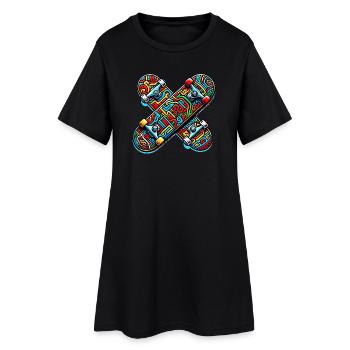 Skateboard - Women’s T-Shirt Dress - black - Front