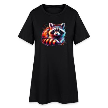 Raton laveur - Robe T-shirt Femme - noir - Devant