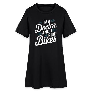 Médecin et cycliste - Robe T-shirt Femme - noir - Devant