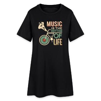 La musique est le rythme de la vie - Robe T-shirt Femme - noir - Devant