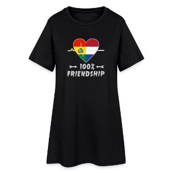 La Bolivie et les Pays-Bas : amitié à 100 % - Robe T-shirt Femme - noir - Devant