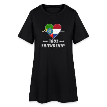 L'Éthiopie et les Pays-Bas : amitié à 100 % - Robe T-shirt Femme - noir - Devant