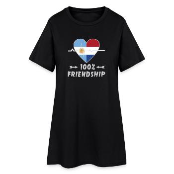 L'Argentine et les Pays-Bas : amitié à 100 % - Robe T-shirt Femme - noir - Devant