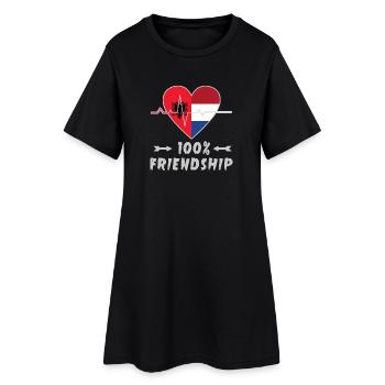 L'Albanie et les Pays-Bas : amitié à 100 % - Robe T-shirt Femme - noir - Devant