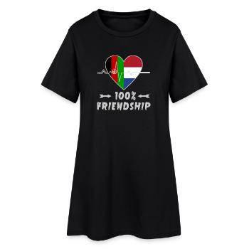 L'Afghanistan et les Pays-Bas : amitié à 100 % - Robe T-shirt Femme - noir - Devant