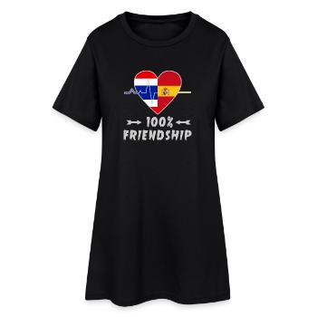 100 % amitié entre la Thaïlande et l'Espagne - Robe T-shirt Femme - noir - Devant
