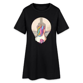 Licorne Ombre Majeur, Licorne, Créature Mythique - Robe T-shirt Femme - noir - Devant