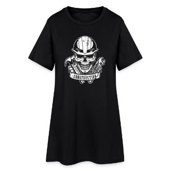 Équipement de construction de crâne - Robe T-shirt Femme - noir - Devant