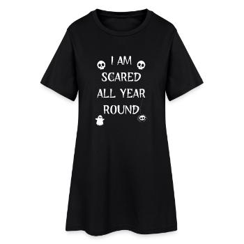 J’AI PEUR TOUTE L’ANNÉE - Robe T-shirt Femme - noir - Devant