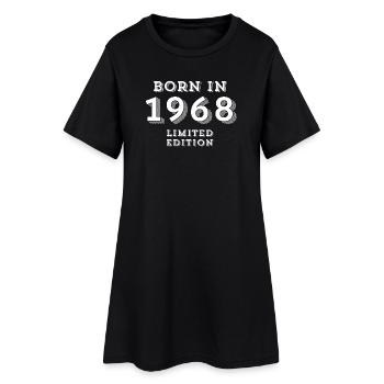 1968, 56 ans, année de naissance - Robe T-shirt Femme - noir - Devant