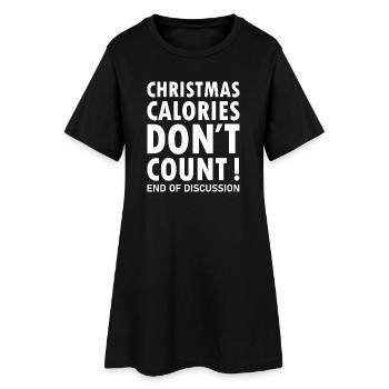 Les calories de Noël ne comptent pas pour dire Noël - Robe T-shirt Femme - noir - Devant