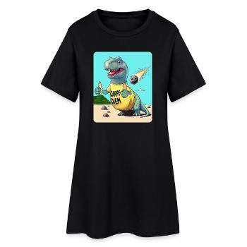 Carpe Diem Dinosaur - Women’s T-Shirt Dress - black - Front