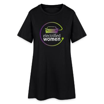 electrified women - Frauen T-Shirt-Kleid - Schwarz - Vorne