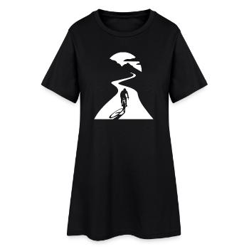 Cyclistes au clair de lune - Robe T-shirt Femme - noir - Devant