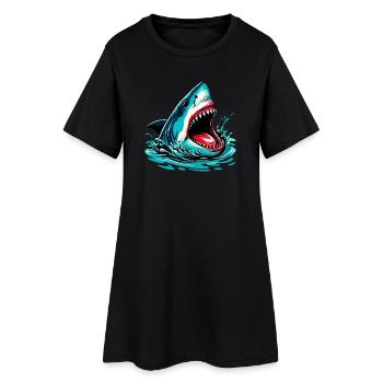Requin - Robe T-shirt Femme - noir - Devant
