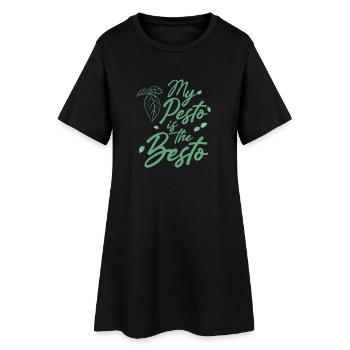 Pesto ist das Beste - Frauen T-Shirt-Kleid - Schwarz - Vorne