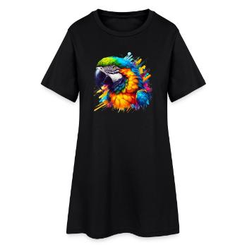 Perroquet - Robe T-shirt Femme - noir - Devant