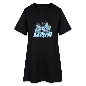 Moin - Frauen T-Shirt-Kleid - Schwarz - Vorne