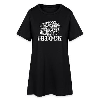 V8 Bigblock Moteur Musclecar Icône Illustration - Robe T-shirt Femme - noir - Devant