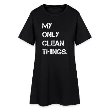 Meine einzigen sauberen Sachen - Frauen T-Shirt-Kleid - Schwarz - Vorne
