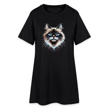 Chat Ragdoll Chat Ragdoll Chat Mignon Chats Ragdoll - Robe T-shirt Femme - noir - Devant