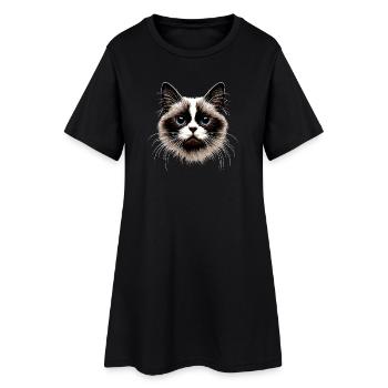 Ragdoll Katze Ragdollkatze Cat Süße Ragdoll Katzen - Frauen T-Shirt-Kleid - Schwarz - Vorne