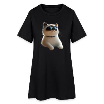 Chat Ragdoll Chat Ragdoll Chat Mignon Chats Ragdoll - Robe T-shirt Femme - noir - Devant